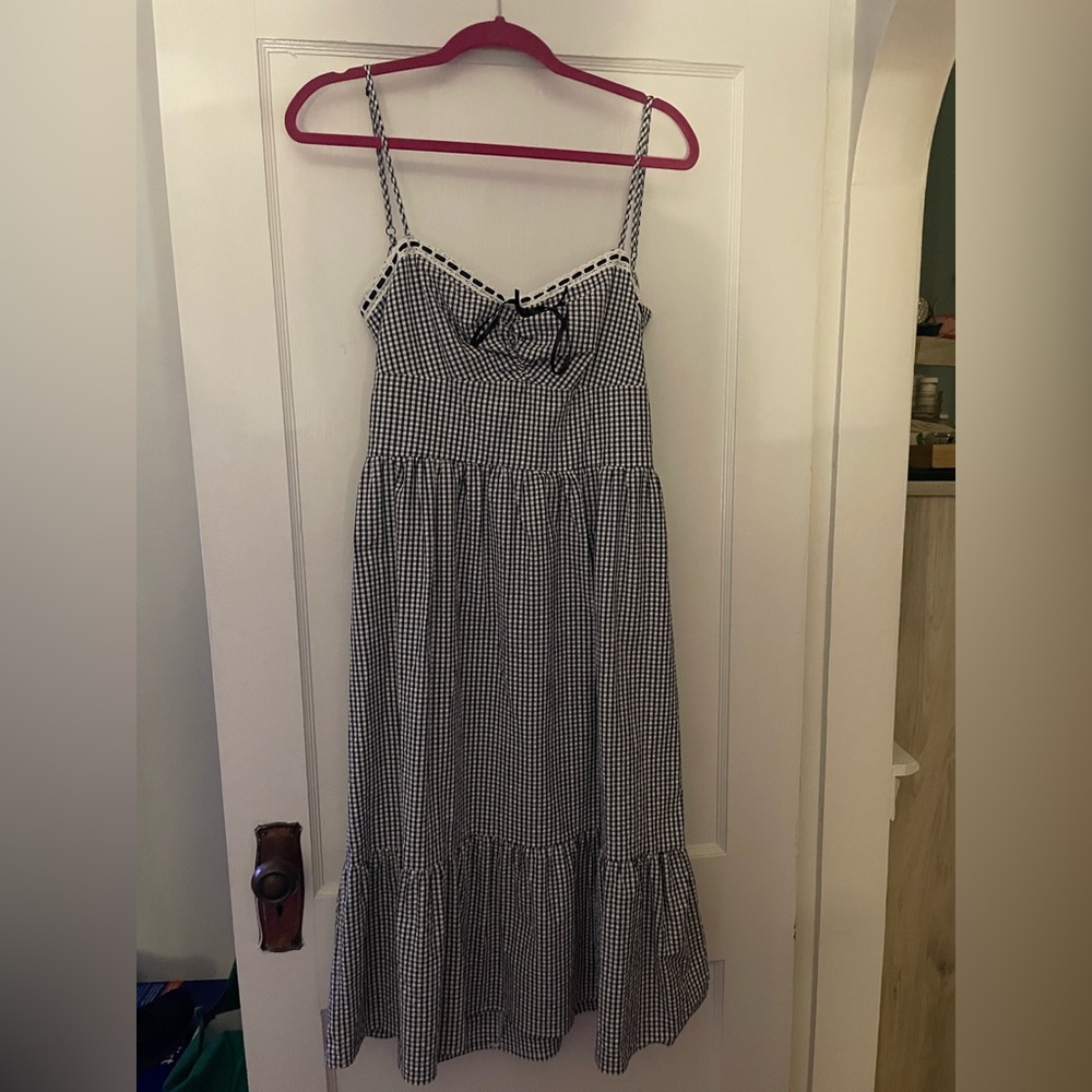 Kingston Grey Black and White Checkered Midi Dress